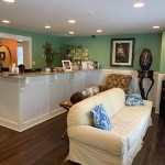 An interior shot of the waiting area and reception of Coastal Endodontics' Hinesville office